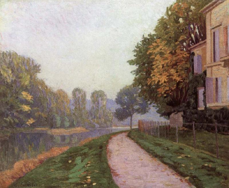 Riverbank in Morning Haze, Gustave Caillebotte